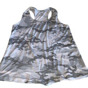 Athletic Works Gray Camo Racerback Tank Top M (8-10) Polyester/Spandex Womens Ac